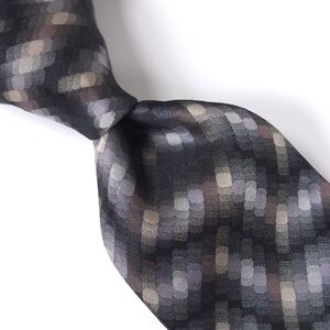 DOCKERS Men's 100% Silk Tie, Classic Zigzag Pattern, Color Gray Tones, Silk Feel
